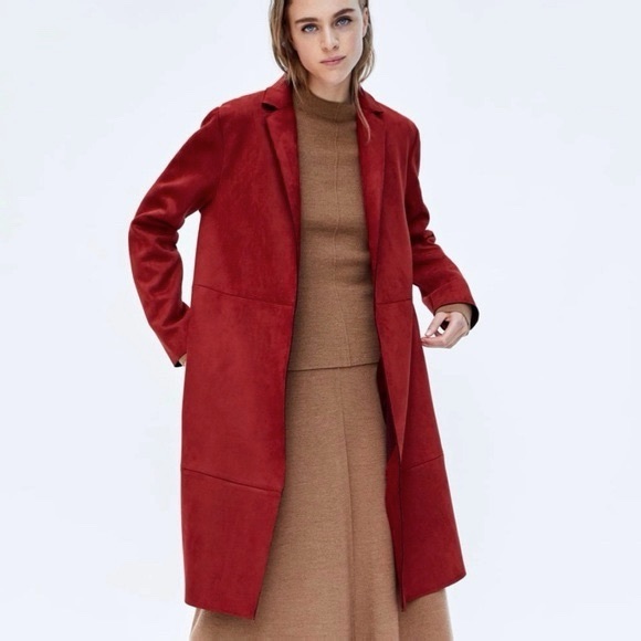 Zara Jackets & Blazers - Zara Faux Suede Mid Length Coat S